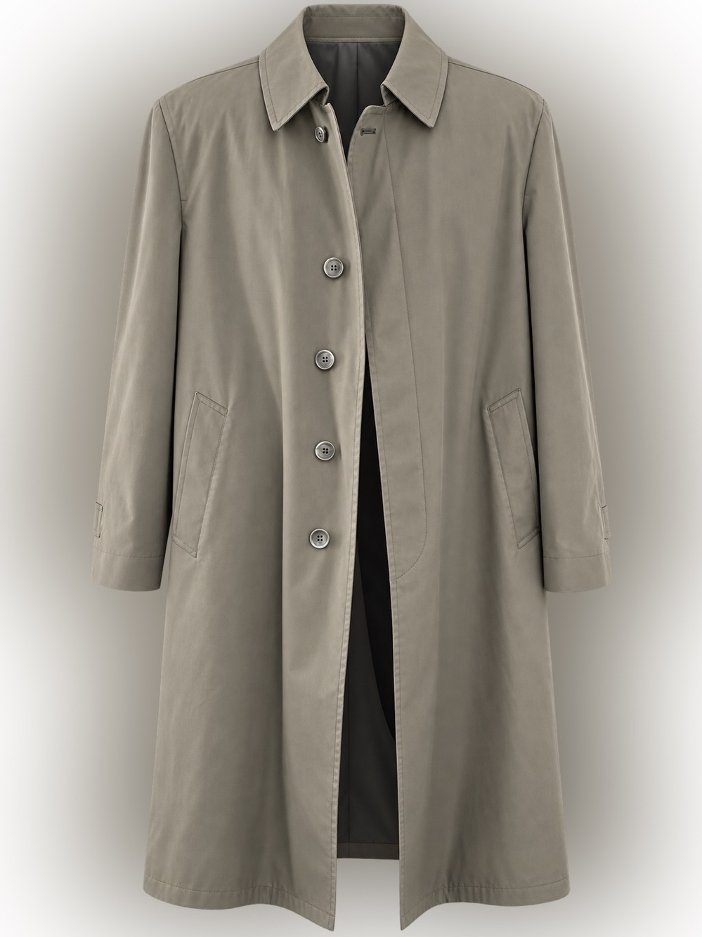 London Fog Classic Single-Breasted Trench Coat in Taupe